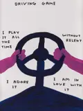 Driving Game by David Shrigley, Acrylic on wove paper, offered Dec 2022