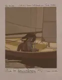 Study for Boy in a Dinghy Oil on paper laid down on board, 1972 by Michael Leonard, Oil on paper laid down on board, sold Dec 2022