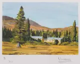 Alltnaguibhsaich Lodge, Balmoral Lithograph printed in colours, 2016 by Hm King Charles III, Lithograph printed in colours, sold Dec 2022