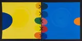 Untitled by Terry Frost, Screenprint in colours with leather lace, sold Dec 2022