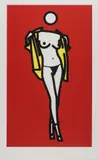 Woman taking off man's shirt by Julian Opie, Screenprint in colours, sold Dec 2022