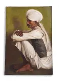 Portrait of a sikh man seated by R. E. Lloyd, oil, sold Nov 2022