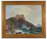 A view of culzean castle on the ayrshire coast by William Daniell, oil, sold Nov 2022