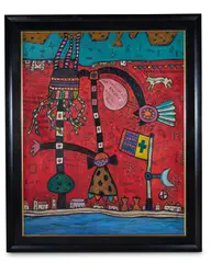 Concept of self with no limits no. 1 by Alan Davie, 2003, Oil on canvas, sold Nov 2022