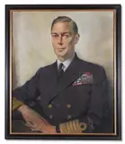 Portrait of h. m. king george vi by Herbert James Gunn, oil, sold Nov 2022