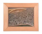 The spectacle by Peter Thomson, 1996, Acrylic on board, sold Nov 2022