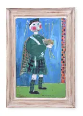 The piper by Dora Holzhandler, 1962, Oil on canvas laid to boardSigned and dated, sold Nov 2022