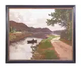 The village postman by George Houston, oil, offered Nov 2022