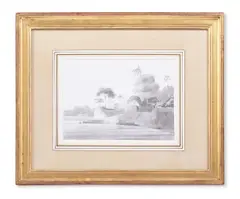 Eastern river scene by Thomas Daniell, drawing, sold Nov 2022
