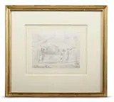 Indians carrying a palanquin by William Daniell, 1819, drawing, sold Nov 2022