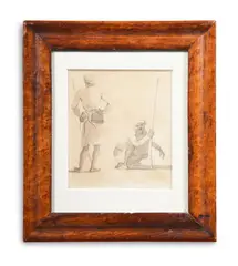 Study of two indian sepoys by Thomas Daniell, drawing, sold Nov 2022
