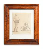 Study of two indian sepoys by Thomas Daniell, drawing, sold Nov 2022
