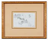 A shepherd with a flock of sheep by Jean-François Millet, drawing, offered Nov 2022