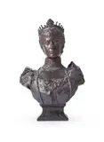 A bronze portrait bust of queen alexandra by Sydney March, 1903, BRONZE, sold Nov 2022