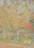 Trees by a path by Spencer Gore, Oil on canvas, sold Oct 2022