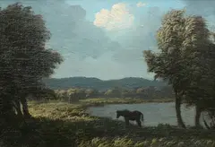 River stour, essex by Algernon Newton, Oil on canvas, sold Oct 2022