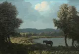 River stour, essex by Algernon Newton, Oil on canvas, sold Oct 2022