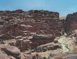 Rock façade, north-east wall, petra by David Bomberg, oil, sold Oct 2022
