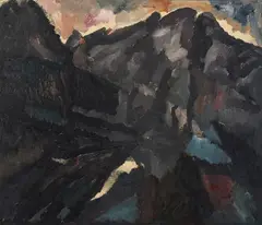 Hills near ronda, nocturne by David Bomberg, oil, sold Oct 2022