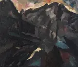 Hills near ronda, nocturne by David Bomberg, oil, sold Oct 2022
