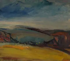 Caernafon bay, north wales by David Bomberg, oil, sold Oct 2022