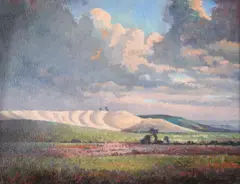 Roundway hill, devizes by Walter James Steggles, oil, sold Oct 2022