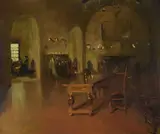 The dining room at lennoxlove by John Lavery, 1921, oil, sold Oct 2022