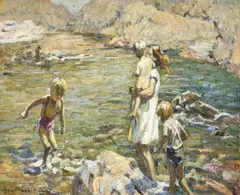 The rock pool by Dorothea Sharp, oil, sold Oct 2022