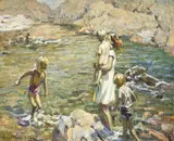 The rock pool by Dorothea Sharp, oil, sold Oct 2022