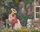 Au jardin by Georges Lemmen, 1903, oil, sold Oct 2022