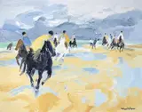 Chevalier à omaha beach by Roland Lefranc, oil, sold Oct 2022