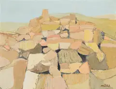 Bargemont by Roger Mühl, oil, sold Oct 2022
