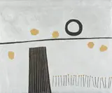 White landscape i by Desmond Morris, 1961, Mixed media on board, sold Oct 2022