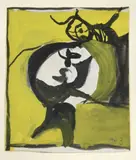 Interlocking form (green) by Graham Sutherland, Ink and gouache, sold Oct 2022