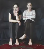 A night in by Johanna Logan, 1997, Oil on canvas, sold Oct 2022