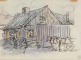 Evening, opatow, kielecki, poland by Robert Bevan, watercolour, sold Oct 2022