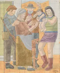 Family group by William Roberts, watercolour, sold Oct 2022