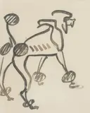 French poodle by Henri Gaudier-Brzeska, ink, sold Oct 2022