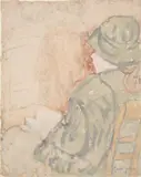 Girl in green by Gwen John, Watercolour and gouacheStamped with estate stamp, sold Oct 2022