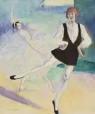 Les sylphides by Laura Knight, ink and watercolourSigned, sold Oct 2022