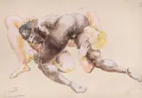 Wrestlers by Duncan Grant, Pencil, watercolour and gouacheSigned and dedicated 'To Willie from Duncan', sold Oct 2022