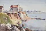 Juan les pins by Walter James Steggles, 1948, watercolor, sold Oct 2022