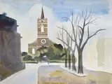 Church row, hampstead by Elwin Hawthorne, 1936, Pencil and watercolour21, sold Oct 2022