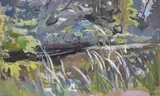 The artist's garden by Phyllis Bray, watercolor, offered Oct 2022