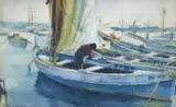 Belle anna, cannes by Paul Delvaux, 1930, watercolor, sold Oct 2022