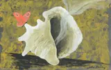 Conch shell and butterfly by John Banting, Watercolour and gouache, sold Oct 2022