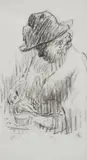 The cup of tea by Walter Richard Sickert, ink and charcoalSigned, sold Oct 2022
