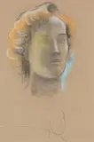 Female head by Frank Dobson, Charcoal and coloured, offered Oct 2022