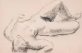 Sleeping nude by Frank Dobson, Charcoal and chalk, sold Oct 2022