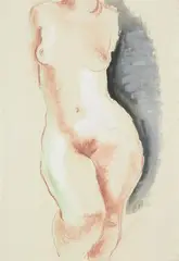 Standing nude by Frank Dobson, drawing, sold Oct 2022